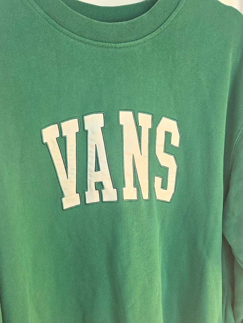 Vans Varsity Pullover Crew Neck Sweatshirt Green - Picture 8 of 8
